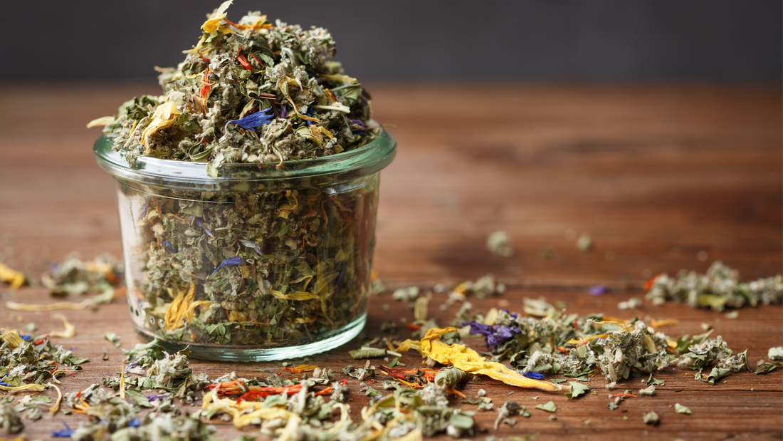 herbal steam created from pollinator friendly herbs for self-care, wellness 