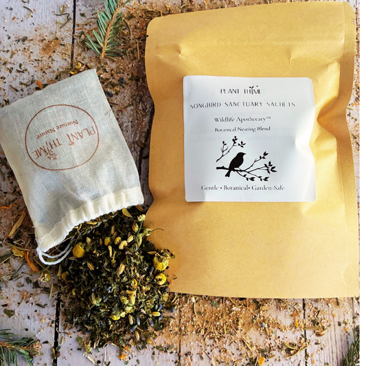 Songbird herbal garden sprinkle with fennel see, elderberry and hibiscus for backyard pollinator garden, eco-friendly gardening